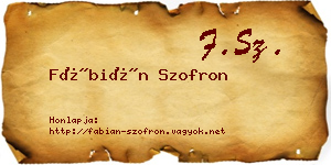 Fábián Szofron névjegykártya